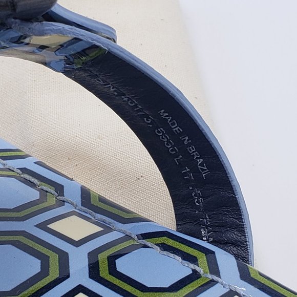 New - Tory Burch Pattern Patent Leather Sandals - Picture 4 of 5